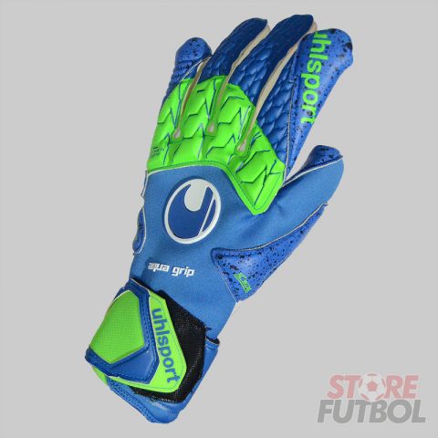 Guantes de arquero UHL Sport Aquagrip HN azul y verde