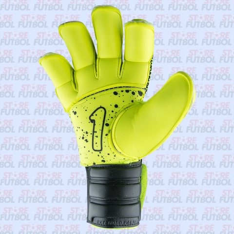 Detalle de la palma de la mano del guante Uno Alpha semi pro en amarillo de la marca Rinat
