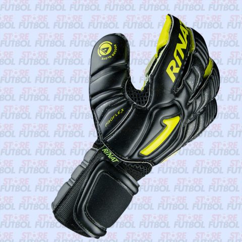 Vista lateral del guante Uno Alpha semi pro negro de Rinat