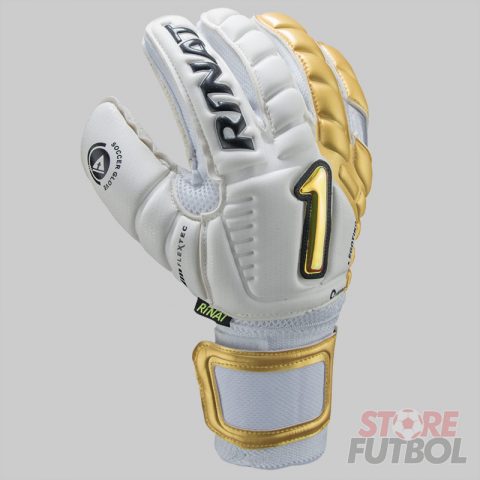 Guantes de arquero Rinat Egotiko Quantum Turf spines antifractura blanco