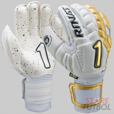 Guantes de arquero Rinat Egotiko Quantum Turf spines antifractura blanco